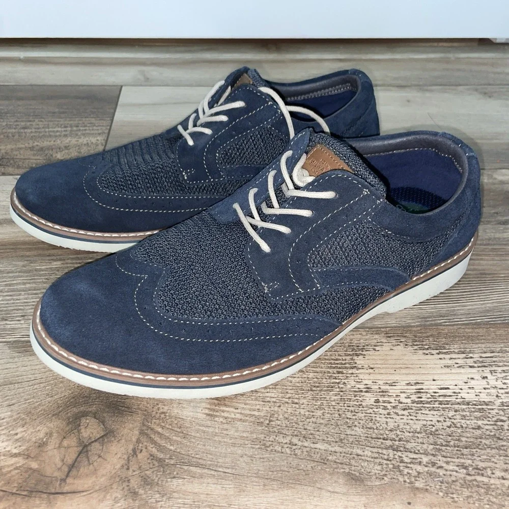Nunn Bush Barklay Wingtip Oxford Men's Oxford-Size 11M—Navy‎ Multi